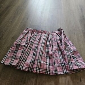 Hot Topic Pink Plaid Skater Skirt